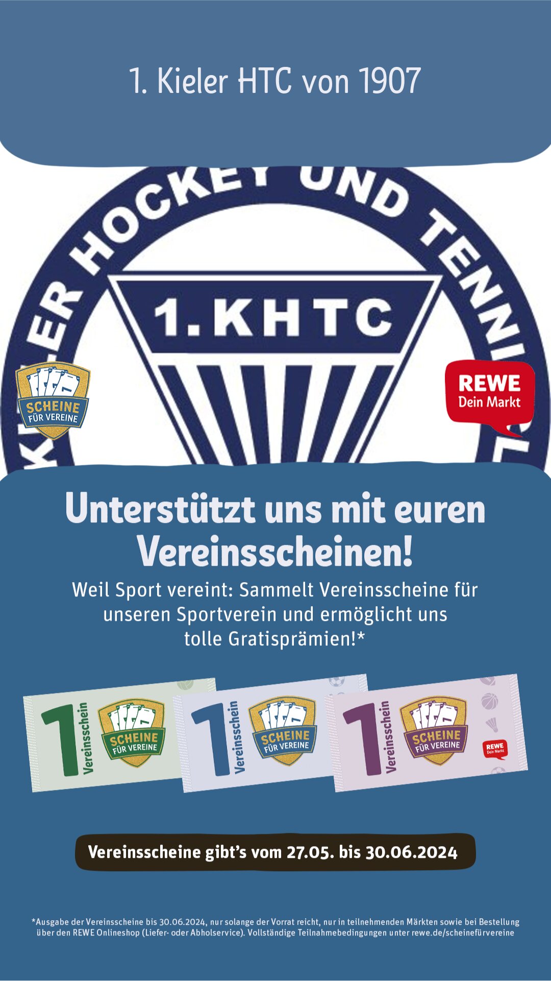 REWE Scheine für Vereine | 1. Kieler HTC von 1907 e.V.